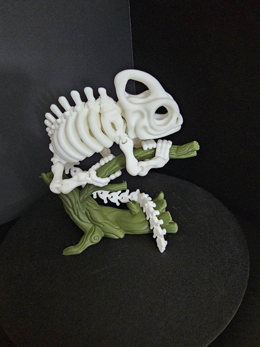 Skeletal Chameleon With Tree Base
